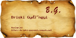 Briski Gyöngyi névjegykártya
