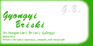 gyongyi briski business card